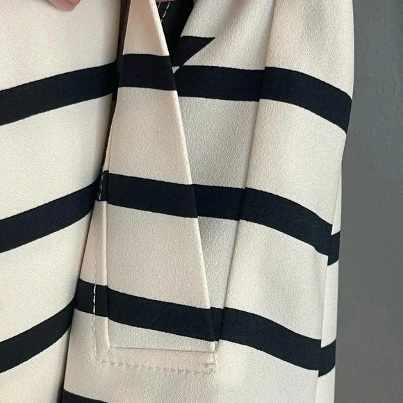 Madewell Parcel Striped Long Sleeve Double Breasted Belted Trench Coat Small - Picture 7 of 12